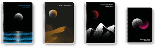 Label Label Spiral Notebook Ruled A4 60 Sheets 2 Subjects Black 1pcs