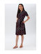 Sommer Midi Hemdkleid Kleid Schwarz