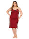 Asel Summer Cotton Women's Burgundy Nightgown