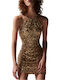 Summer Mini Evening Dress Gold