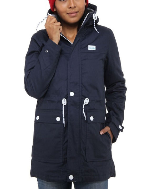 Kurz Damen Parka Jacke für Winter Navy - NAVY