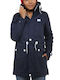 Kurz Damen Parka Jacke für Winter Navy - NAVY