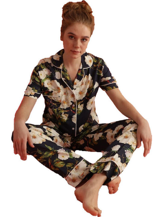 Mirano Homewear Καλοκαιρινό Γυναικείο Σετ Πιτζάμας Μπλε