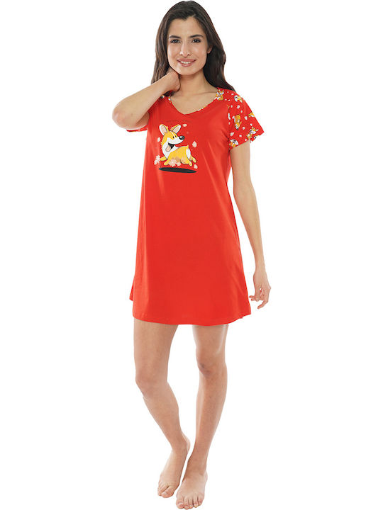Vienetta Secret Summer Women's Nightdress Red