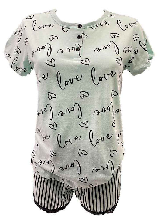 Love And Bra Summer Women's Nightdress Blue