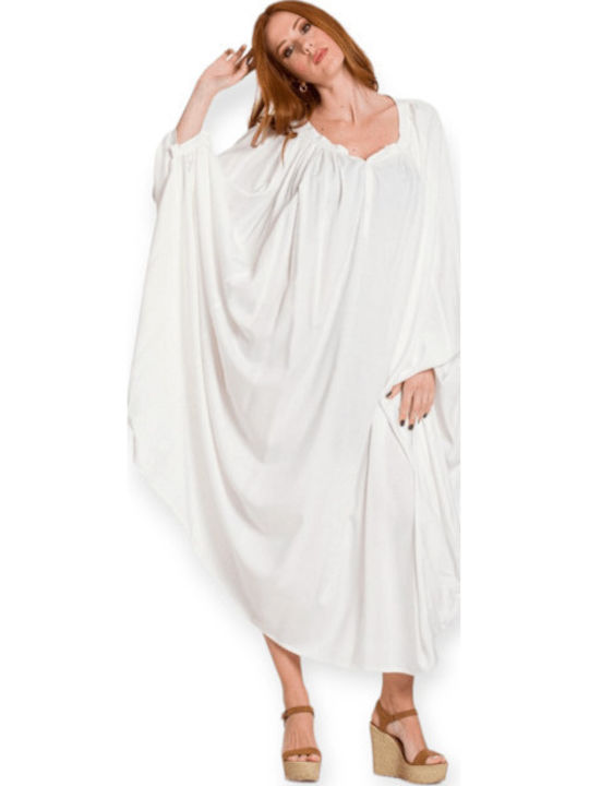 Rima Beachwear Γυναικείο Καφτάνι Παραλίας Λευκό
