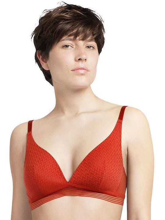 Bra without Padding Underwire Red
