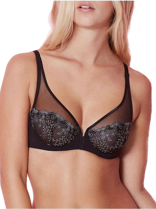Bra without Padding Underwire Black