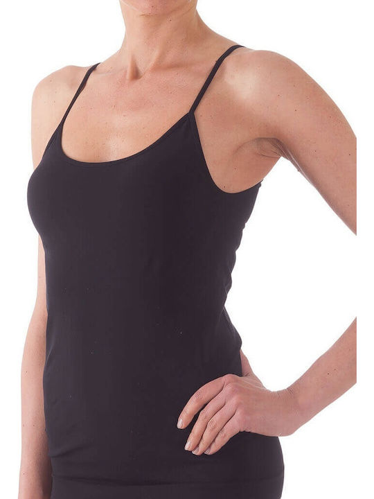 Women's T-Shirt with Spaghetti Strap Black