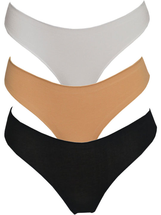 Femei Slip 3Pack White/black/beige