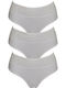 Βαμβακερά Hohe Taille Damen Slip 3Pack White