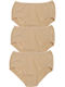 Ψηλόμεσα Γυναικεία Slip 3Pack Μπεζ