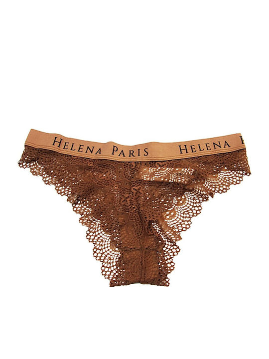 Damen Brasilien mit Spitze Beige