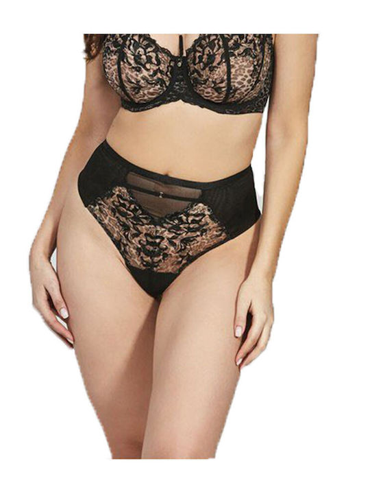Krisline Zeichenfolge mit Spitze Schwarz