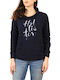 Women's Navy Blue Hooded Sweatshirt