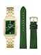 Ferro Set Womens Watch 30mm Battery With Gold Metal Bracelet