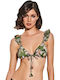 Bikini Τριγωνάκι Floral πράσινο-λαδί