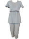 Primavera Maternity Pajama Set & Nursing Sky Blue