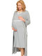 Angel's Secret Nightgown Maternity & Nursing Gray