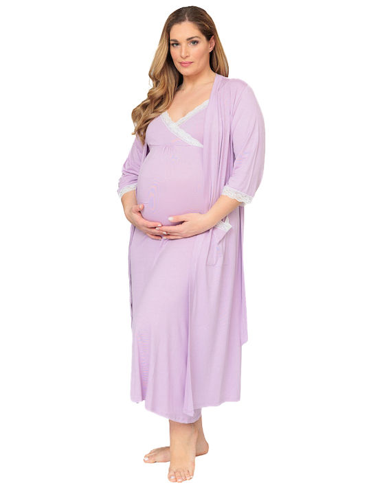 Angel's Secret Nightgown Maternity & Nursing Lilac