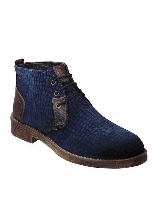 Leder Marineblau Herrenstiefel
