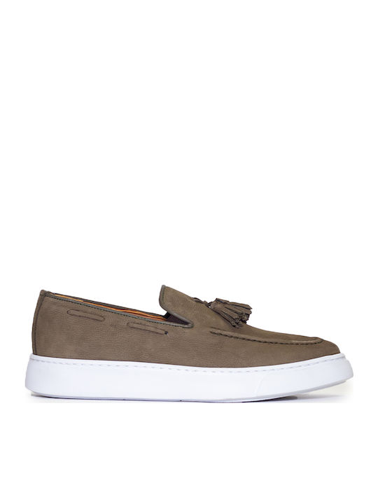 887 Δερμάτινα Ανδρικά Loafers Χακί