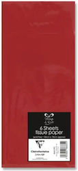 Tissue Paper 50x70cm 6 Sheets Foil Red