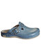 Leon Men's Leather Anatomic Clogs Blue