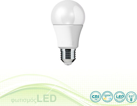 SoleLuce LED Bulb 8W for Socket E27 and Shape A60 Warm White