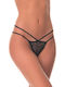 Damen Zeichenfolge mit Spitze Black