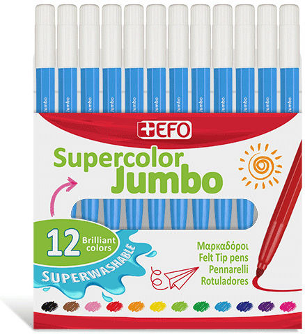 +Efo Supercolor Albastru deschis Markere de Desen Set 12buc