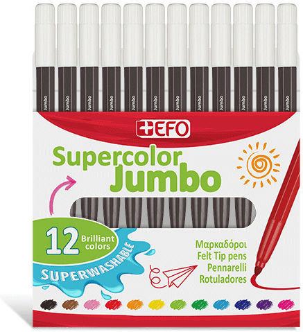 +Efo Supercolor Schwarz Zeichenmarker Dicke Set 12Stück