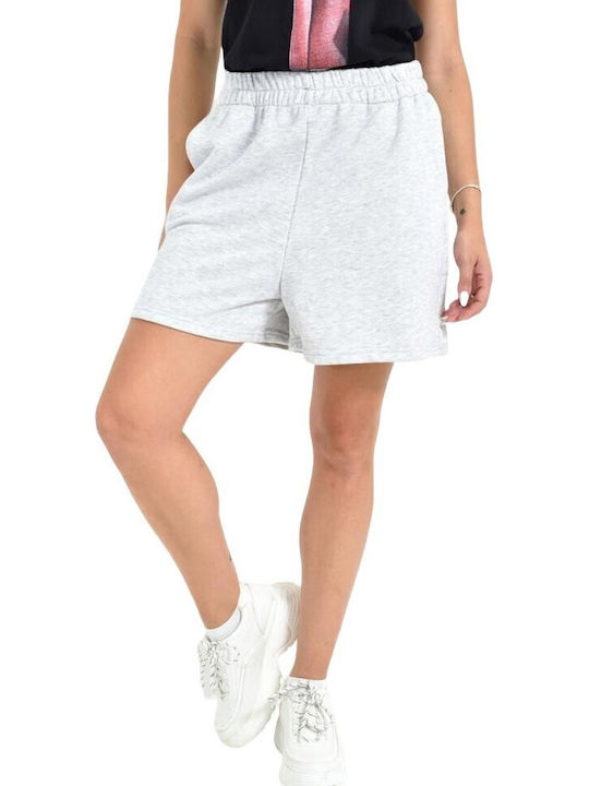 Femei Piele Pantaloni scurți Gri deschis