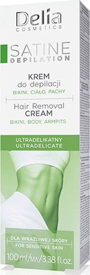 Delia Cosmetics Satine Hair Removal Cream Bikini For Sensitive Skin 100ml