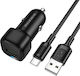 Borofone BZ34 Auto-Ladegerät 18W Schnellladung mit einem Anschluss: 1xUSB mit Kabel Typ-C,TC-TC Schwarz Farbe