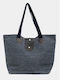 Nikama Stoff Strandtasche Blau