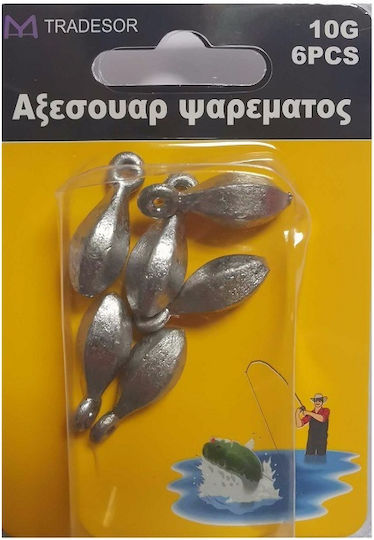 Lead Fishing Sinker 10g Set 4pcs