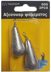 Greutate Sinker De Plumb Pentru Pescuit 60gr Set 2 Bucăți Greutate Sinker De Plumb Pentru Pescuit 60gr Set 2 Bucăți