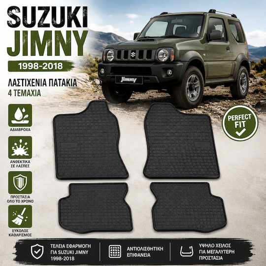 Frogum Set of Front and Rear Mats 4pcs for Suzuki Jimny 1998-2017 Black