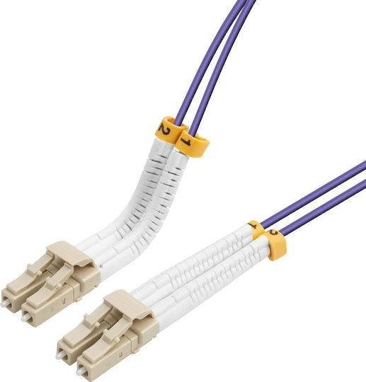 Lanview Καλώδιο Οπτικής Ίνας LC-LC 3m Μωβ