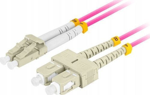 Lanberg Καλώδιο Οπτικής Ίνας LC/UPC-SC/UPC 1m Μωβ