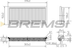 Car Air Filter Fiat 500 312 N.panda 169 Bremsi Fa1031 Fa1031-10202 Car Air Filter Fiat 500 312 N.panda 169 Bremsi Fa1031 Fa1031-10202