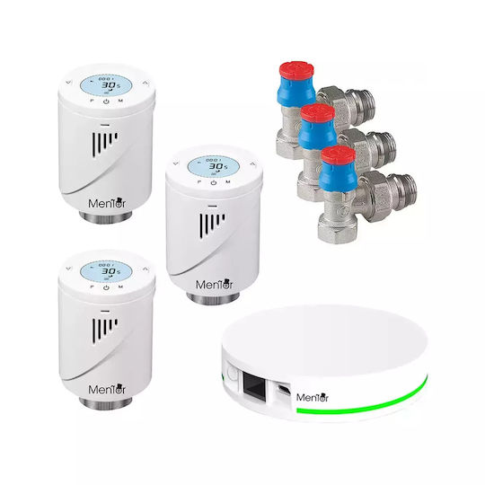 Giacomini Kit Valvă Termostatică Pentru Radiator Cap Termostatic Inteligent Mentor Tzb331g Zigbee Programabil Lcd Hub