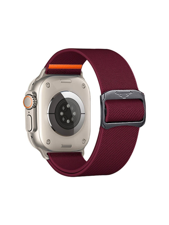 Kalebol Каишка Текстил Бордо (Apple Watch 10, Ultra 2, Ultra 49mm, 9, 8, 7)