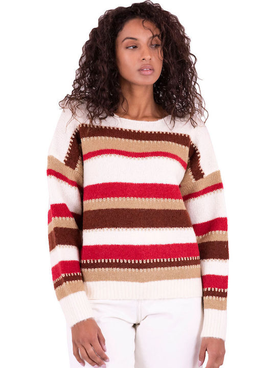 Byoung 'nadim' Striped Knitted Women's Blouse 20810214-200849 200849/barbados Cherry Mix