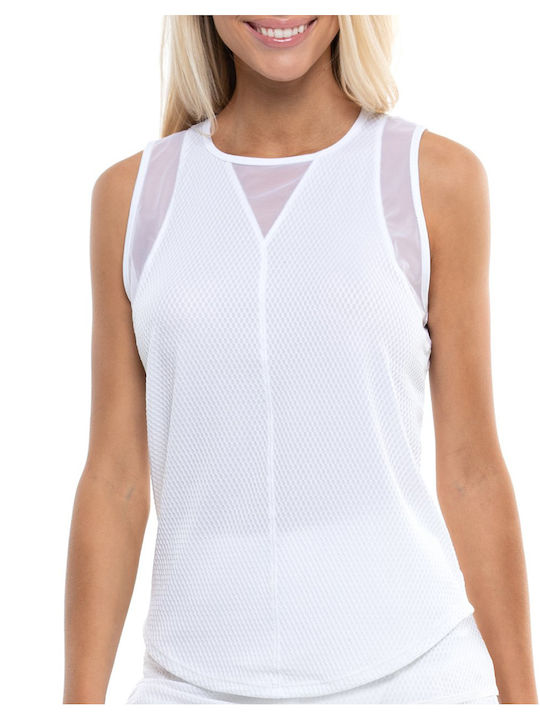 Damen Ärmelloses Tennis Lucky In Love Wavy Chill Out Weiß