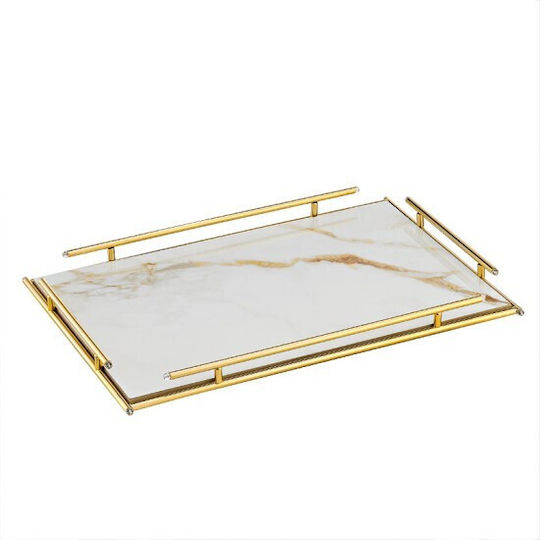 Metallic Rectangular Decorative Tray