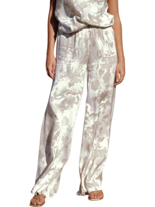 Lauren Vidal Pants Pe2063 White Stamped France Γυναικείο