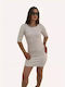 Mini Weißes Damenkleid Slim Fit