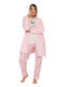 Damen Schlafanzug & Pyjamas mit Fleece 20031 Rosa